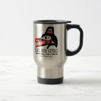 Caneca de viagem do Totem do cão preto