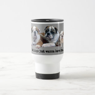 Caneca de viagem do trio do buldogue