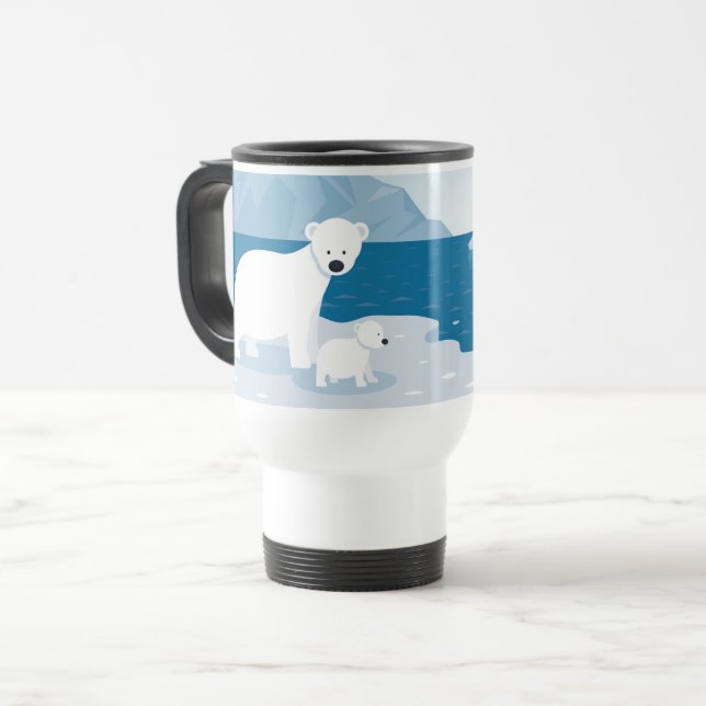 Caneca de viagem do Urso Polar (Frente Esquerda)