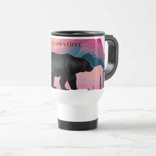 Caneca de viagem do Urso Yellowstone (Frente Esquerda)