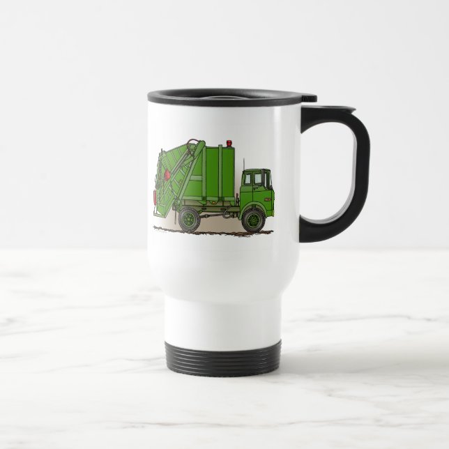 Caneca de viagem do verde do caminhão de lixo (Direita)