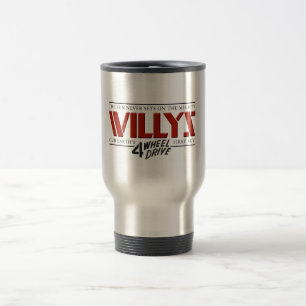 Caneca de viagem do vermelho de Willys 4WD