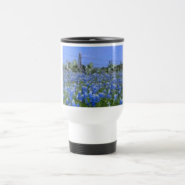 Caneca de viagem dos Bluebonnets de Texas de aço (Centro)