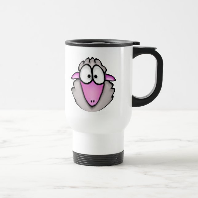 Caneca de viagem dos carneiros dos desenhos (Direita)