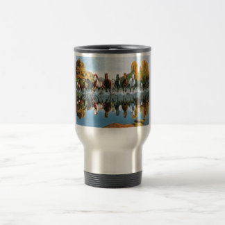 Caneca de viagem dos cavalos selvagens