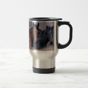 Caneca de viagem dos cavalos selvagens
