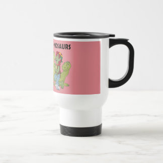 Caneca de viagem dos dinossauros do amor dos troll