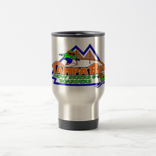 Caneca de viagem dos esquiadores e dos (Centro)
