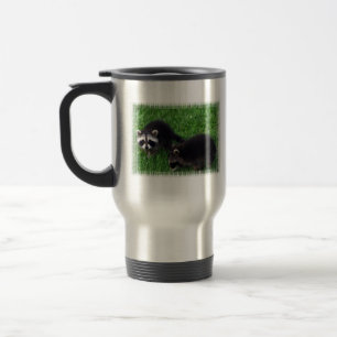 Caneca de viagem dos guaxinins do bebê