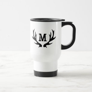 Caneca de viagem dos monogramas dos veados caçador