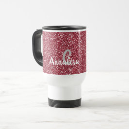 Caneca de viagem Dourada Monograma Elegante