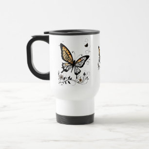 Caneca de viagem Elegante de Borboletas - 15 oz