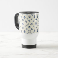 Caneca de Viagem em Cerâmica Mediterrânea Vintage