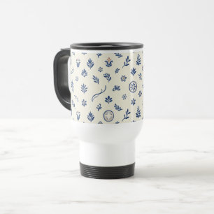 Caneca de Viagem em Cerâmica Mediterrânea Vintage