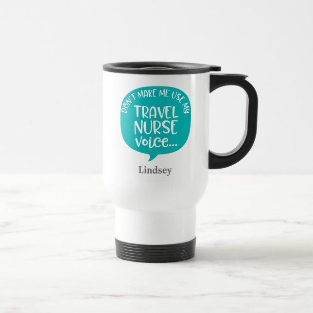 Caneca de viagem Enfermeira Viagem personalizada (Direita)