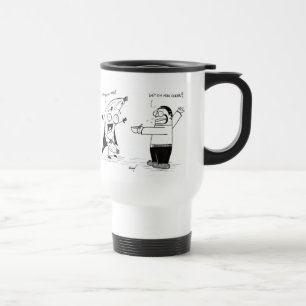 Caneca de viagem engraçada dos desenhos animados