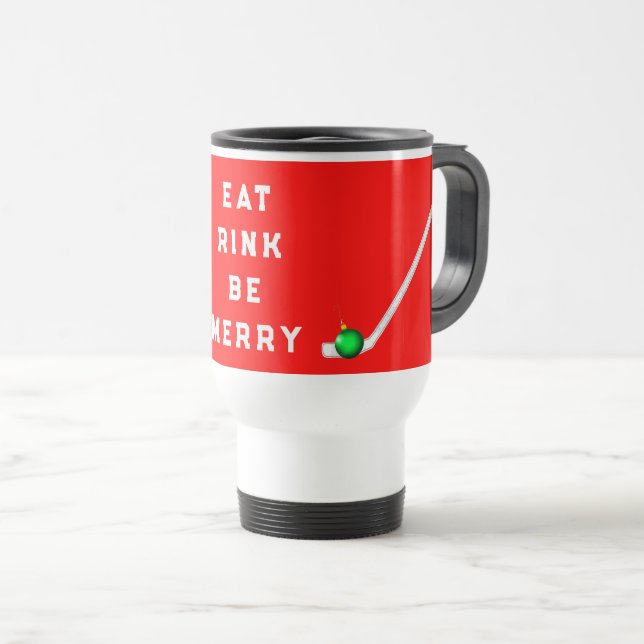 Caneca de viagem engraçada para presente de Natal  (Frente Esquerda)