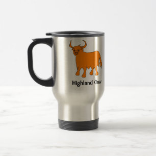 Caneca de viagem escocesa de aço de vaca