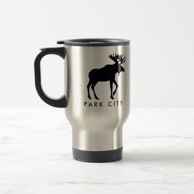 Caneca de viagem escura dos alces - lembrança de (Esquerda)
