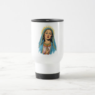 Caneca de Viagem Estilo Retrô Virgem Maria
