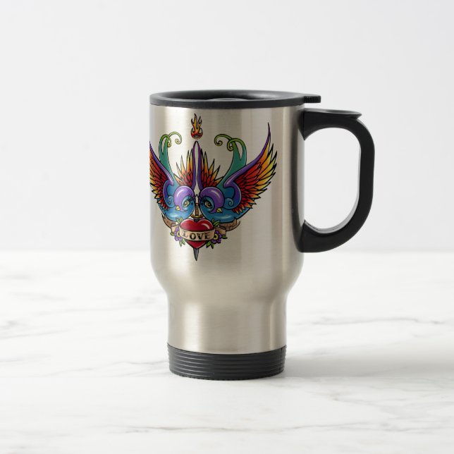 Caneca de viagem eterno do tatuagem da andorinha (Direita)