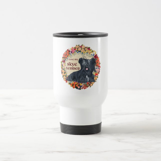 Caneca de Viagem Eu Amo Meu Skye Terrier (Centro)
