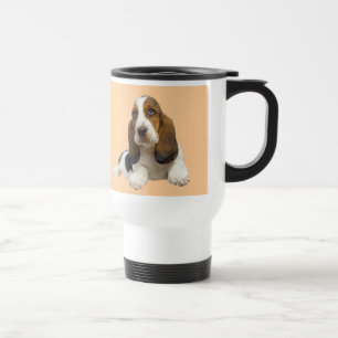 Caneca de viagem fabulosa da cara de Basset Hound