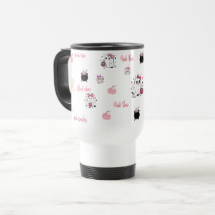 Caneca de Viagem Fantasma Rosa Fofa