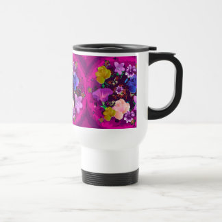 Caneca de viagem Floral Abstrato cor-de-rosa vibra
