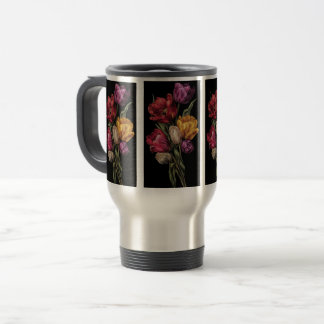 Caneca de Viagem Floral – Flor Vintage Elegante