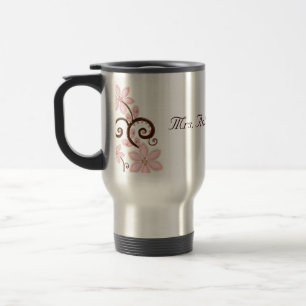 Caneca de viagem floral moderna