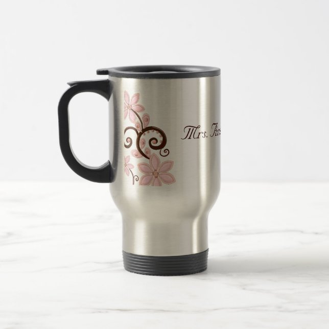 Caneca de viagem floral moderna (Esquerda)