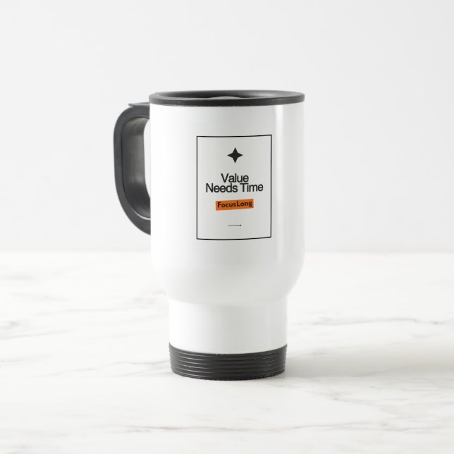Caneca de Viagem Focus Long | Design de Valor Prec (Frente Esquerda)