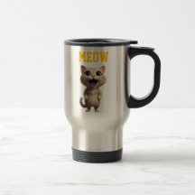 Caneca de Viagem Gatinho Fofo Meow