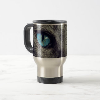 Caneca de Viagem Gato de Olhos Azuis