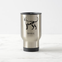 Caneca de Viagem Geométrica de Gato Siames Minimal