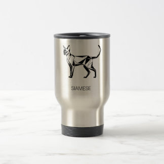 Caneca de Viagem Geométrica de Gato Siames Minimal