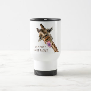 Caneca de Viagem Girafa Engraçada com Língua para 