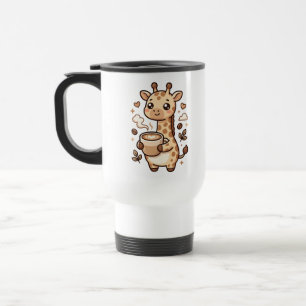 Caneca de Viagem Girafa Fofa Abraço Coração