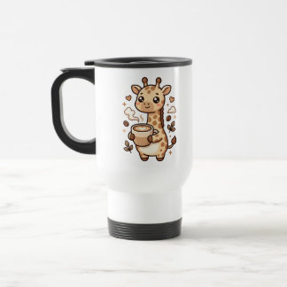 Caneca de Viagem Girafa Fofa Abraço Coração