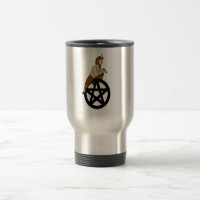 Caneca de viagem grega da bandeja e do Pentacle do