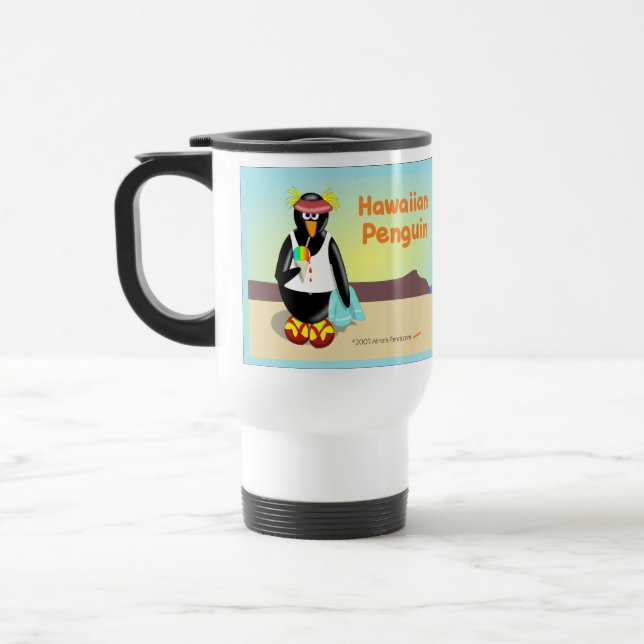 Caneca de viagem havaiana do pinguim (Esquerda)