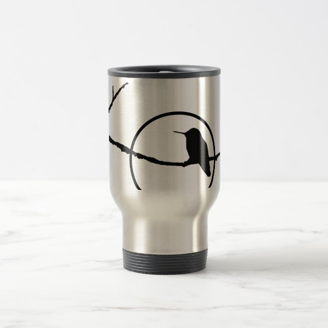 Caneca de viagem - Hummingbird e Sol em Silhouette (Centro)