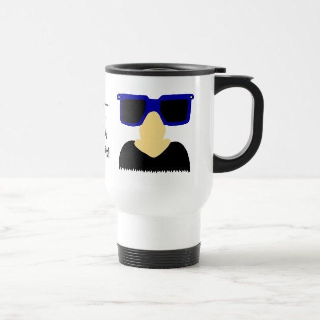 Caneca de viagem Incognito de bigode e óculos (Direita)