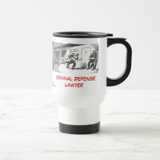 Caneca de viagem inoperante do advogado de defesa (Direita)