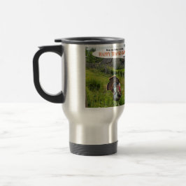 caneca de viagem inox. feliz peru de ação de graça