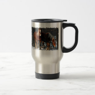Caneca de viagem inoxidável belga dos cavalos de