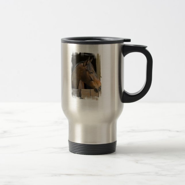 Caneca de viagem inoxidável dos cavalos do (Direita)