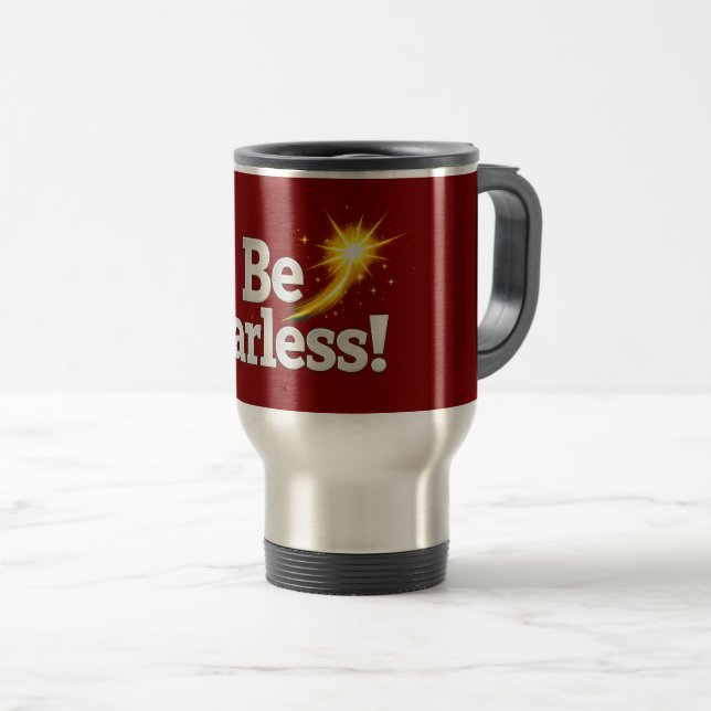 Caneca de Viagem Inspiradora Seja Sem Medo com Dou (Frente Esquerda)