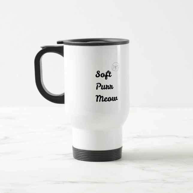 Caneca de Viagem Isolada "Miau Ronronar Macio" - G (Esquerda)